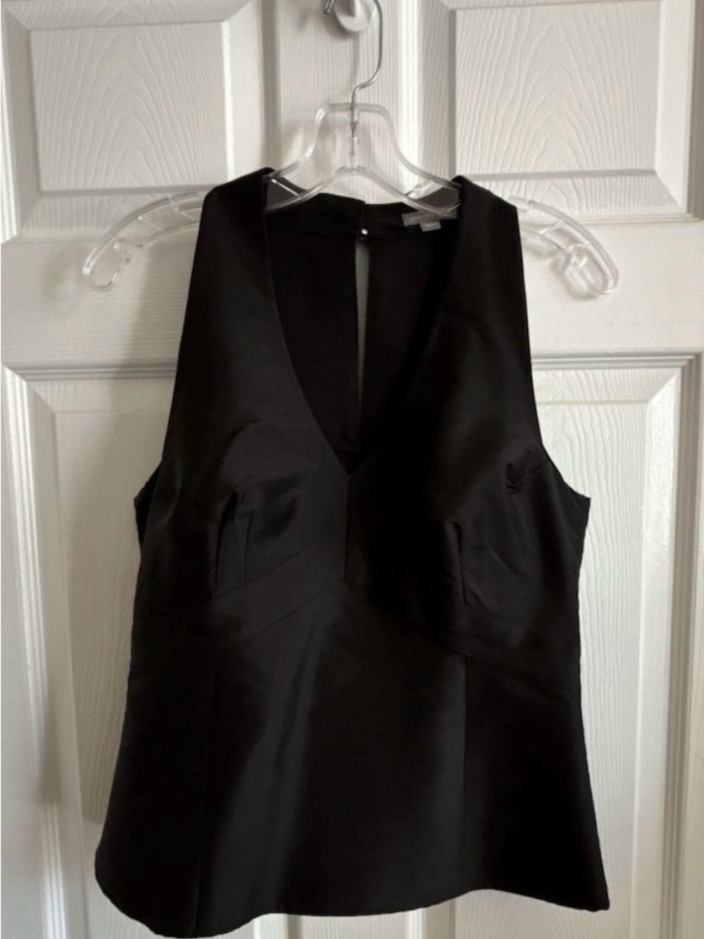 Ann Taylor Black One-Shoulder V-Neck Top